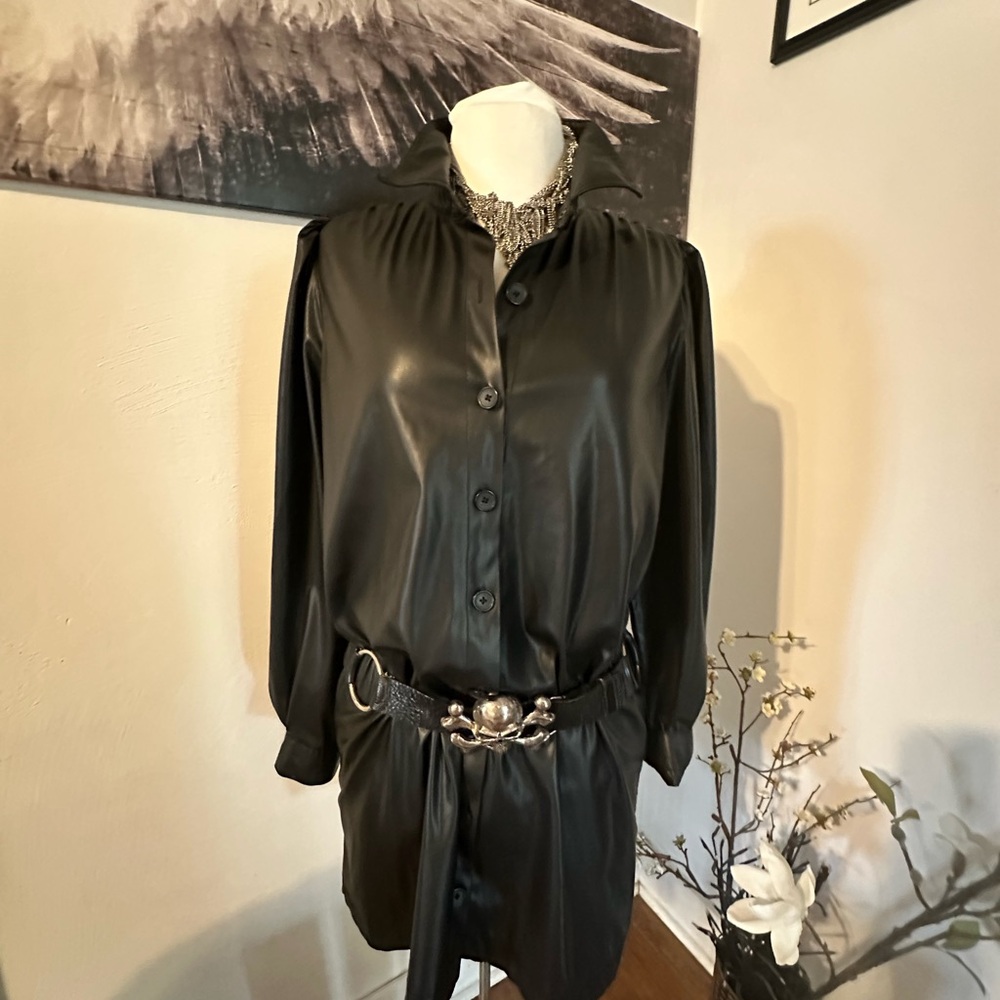 💥PETER SOM LEATHER MINI DRESS, Tunic, blouse or jacket!